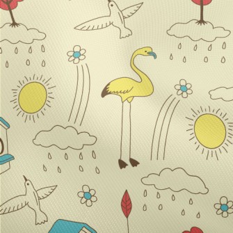 Line Doodle Birds Dobby