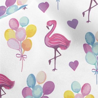Watercolor Flamingo Balloon Micro Fleece