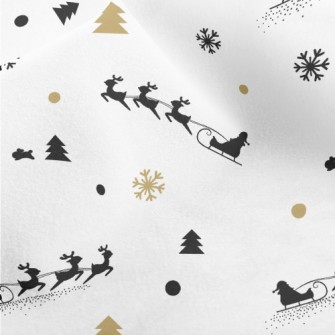 Reindeer And Santa Claus Micro Fleece