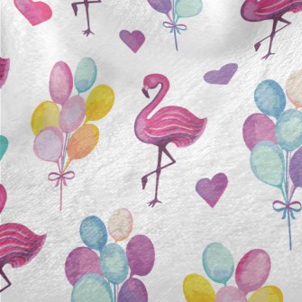 Watercolor Flamingo Balloon Minky