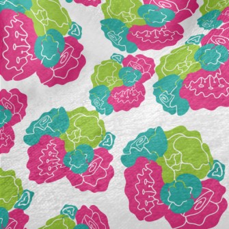 Stitching Color Block Flowers Minky