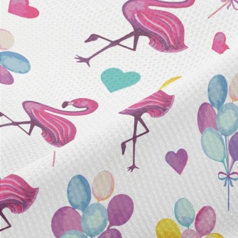 Watercolor Flamingo Balloon Piqué