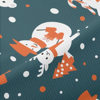 Red And White Christmas Charac Piqué