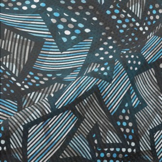 Shiny Geometric Pattern Piqué