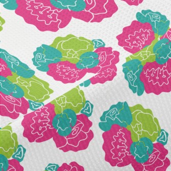 Stitching Color Block Flowers Piqué