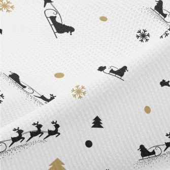 Reindeer And Santa Claus Piqué