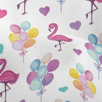 Watercolor Flamingo Balloon Lightweight Performance Linen