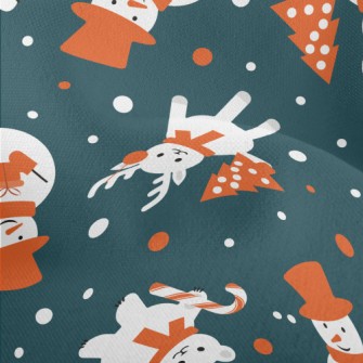 Red And White Christmas Charac Lightweight Performance Linen