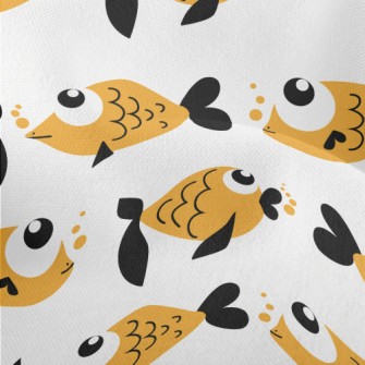 Super Cute Big Eye Goldfish Lightweight Performance Linen