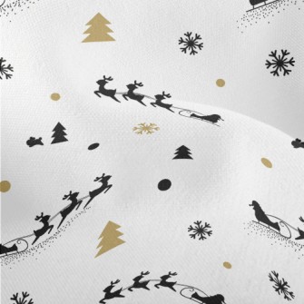 Reindeer And Santa Claus Lightweight Performance Linen