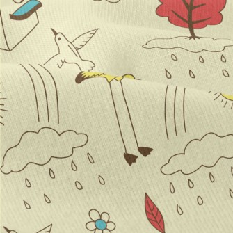 Line Doodle Birds Modern Jersey