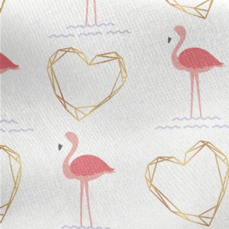 Flamingo And Love Jersey Backed Fleece