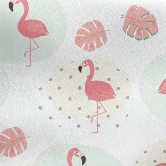 Flamingo Standing On One Leg Jersey Backed Fleece