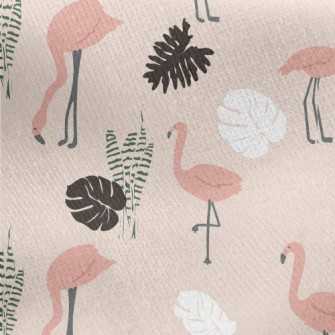 Pink Flamingo Jersey Backed Fleece