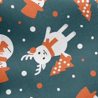 Red And White Christmas Charac Jersey Backed Fleece