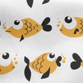 Super Cute Big Eye Goldfish Jersey Backed Fleece