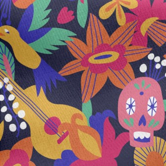Weird Skull Bird Guitar Jersey Backed Fleece
