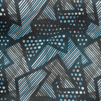 Shiny Geometric Pattern Jersey Backed Fleece