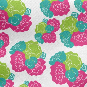 Stitching Color Block Flowers Jersey Backed Fleece