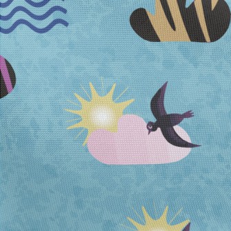 Art Illustration Bird Pongee