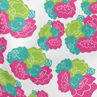 Stitching Color Block Flowers Lightweight Cotton Poplin