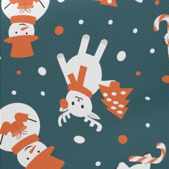 Red And White Christmas Charac Midweight Cotton Poplin