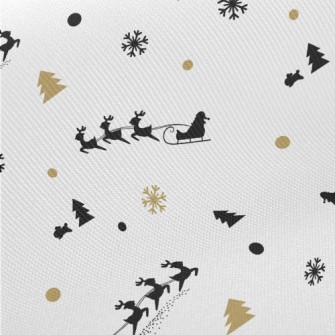 Reindeer And Santa Claus Midweight Cotton Poplin