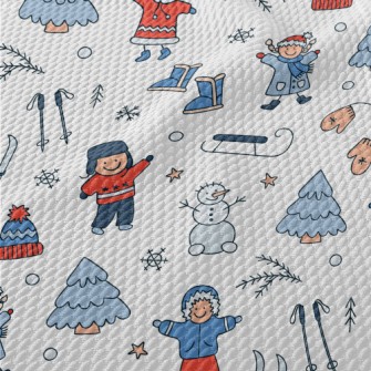 Christmas Happy Kids Birdseye Piqué
