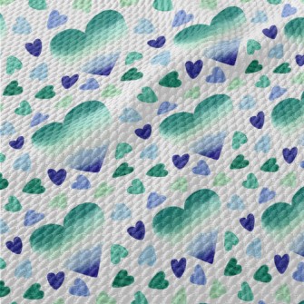 Watercolor Gradient Love Heart Birdseye Piqué