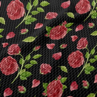 Bright Rose Flowers Birdseye Piqué