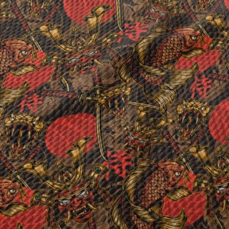Fierce Japanese Samurai Birdseye Piqué