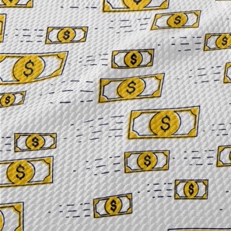 Full Of US Dollar Bills Birdseye Piqué