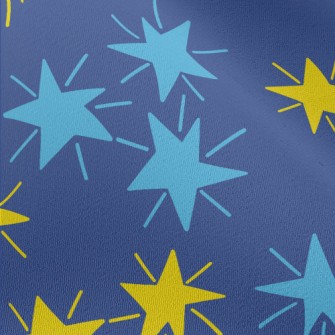 Radiating Hand Drawn Stars Chiffon