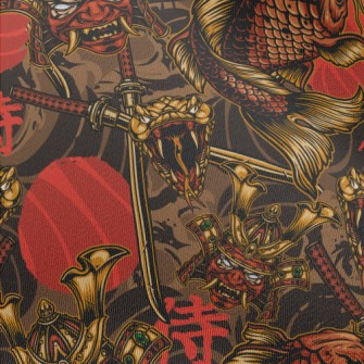 Fierce Japanese Samurai Chiffon