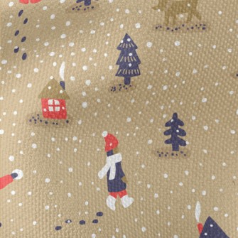 Snowball Fight People Waterproof Canvas