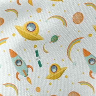 Raccoon Goes To Outer Space Waterproof Canvas