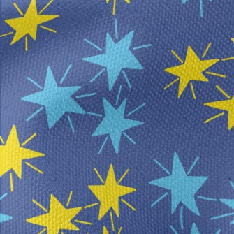 Radiating Hand Drawn Stars Waterproof Canvas