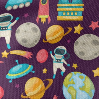 Space Astronaut Rocket Waterproof Canvas