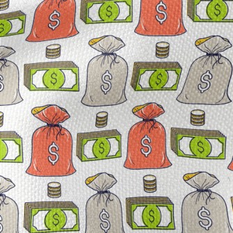 Dollar Banknotes And Coins Waterproof Canvas