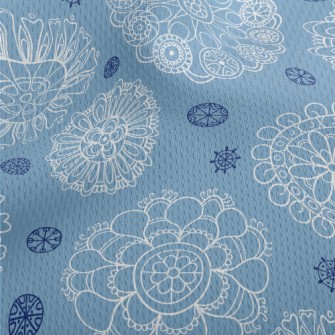 Beautiful Line Flower Athletic Mesh Flat Back