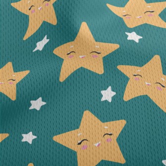 Charming Smiling Star Athletic Mesh Flat Back