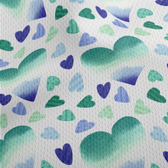 Watercolor Gradient Love Heart Athletic Mesh Flat Back