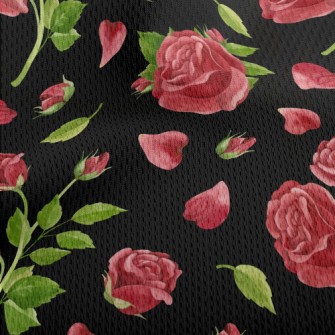 Bright Rose Flowers Athletic Mesh Flat Back