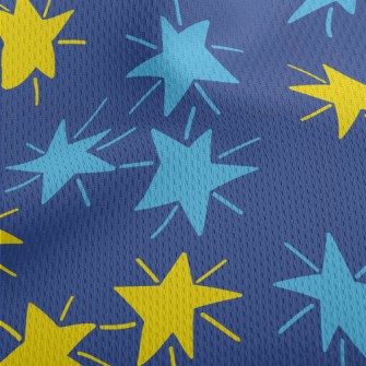 Radiating Hand Drawn Stars Athletic Mesh Flat Back