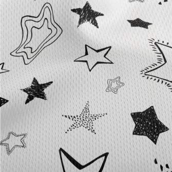 Sketch Basket Empty Stars Athletic Mesh Flat Back