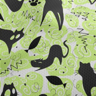 Fluorescent Playful Cat Athletic Mesh Flat Back