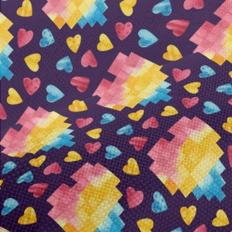 Watercolor Mosaic Heart Performance Linen
