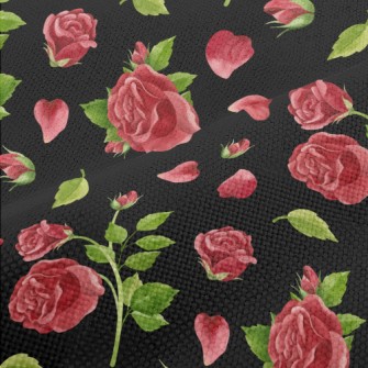Bright Rose Flowers Performance Linen