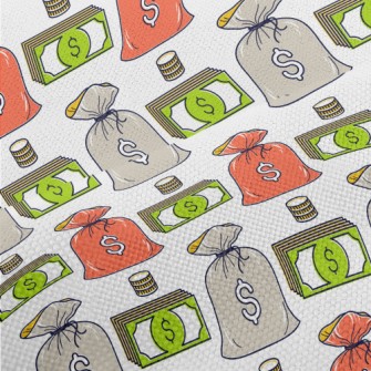 Dollar Banknotes And Coins Performance Linen