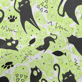 Fluorescent Playful Cat Performance Linen